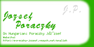 jozsef poraczky business card